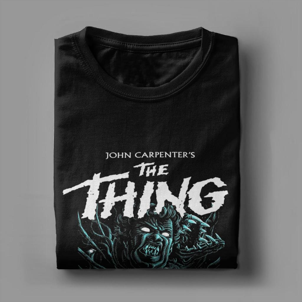 2025 Summer Vintage Beach John Carpenter The Thing Hippie 100 Pure Cotton Printed Tshirt Y2K Retro Custom Logo Short Sleeve