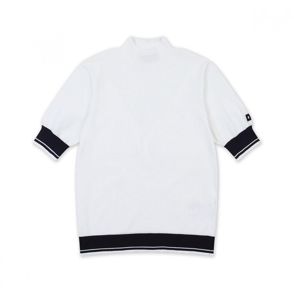 

Onoff Women S High Neck Short Sleeve Knit Of2712la White WHITE/34