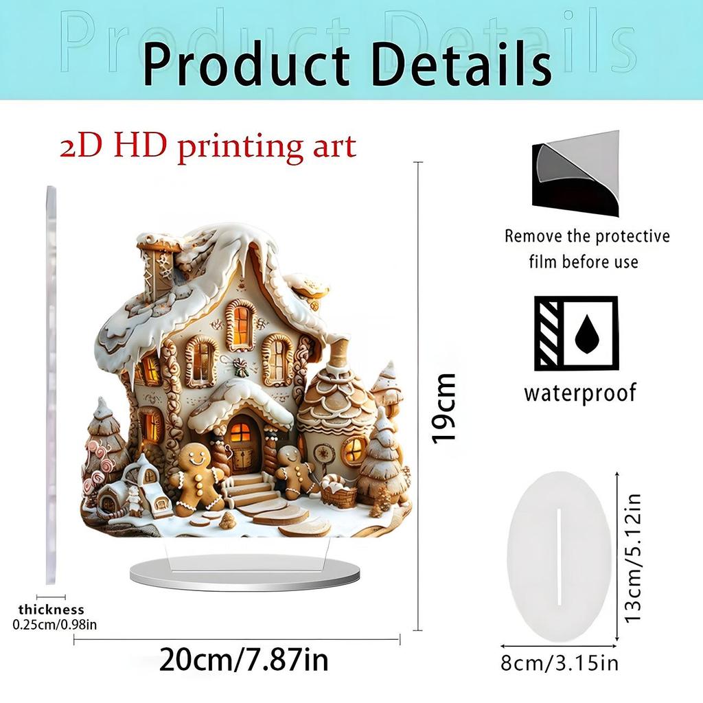 Ornement de table pomme de Noël et du Nouvel An en acrylique 2D