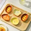 Adorable Bread Design Under-Glaze Ceramic Dipping Bowl, Multi-Use Soy Sauce Plate for Sushi & Fries
