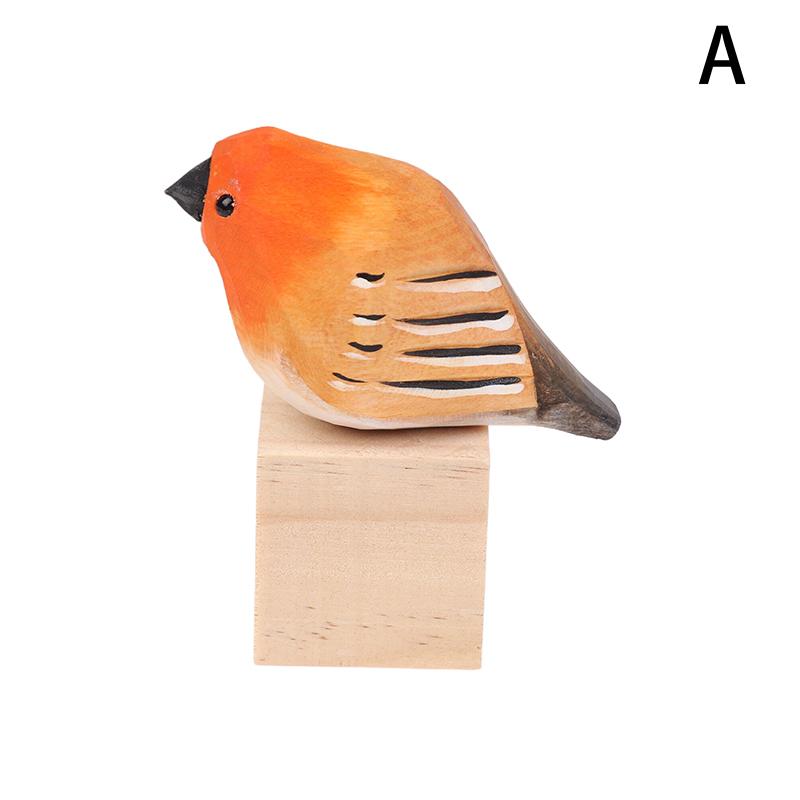 

Деревянная фигурка птицы, украшения, ручная резьба, животные, миниатюрное искусство, украшения, детские подарки, поделки для дома и сада