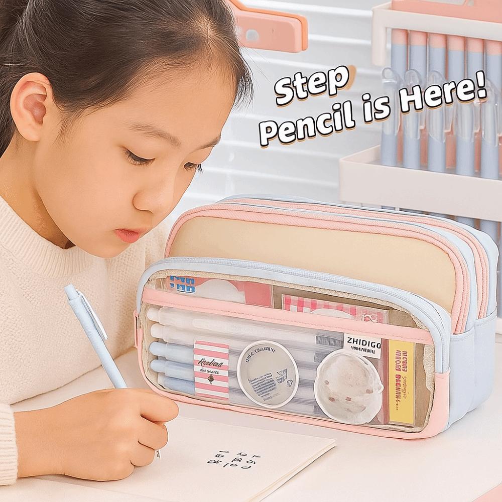Multi-layer Stationery Storage Bag Large Capacity Pen Pencil Case Pencil Bag  Kids Gift
