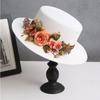 spring summer flower hat French women's straw flat hat elegant beach hat Barrel cap sun hat outdoor travel sun hat wholesale