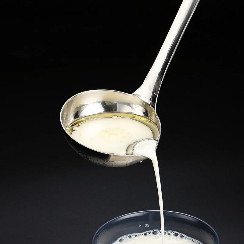 Stainless Steel Colander Spoon Soup Colander Kitchen Soup Gravy Oil Fat Separator Ladles Skimmer Spoon Soup Colander