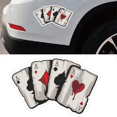 Autocollant réfléchissant à motif de Poker drôle, décoration de fenêtre de carrosserie de camion de voiture