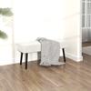 End of Bed Bench, Corduroy Bedroom Bench with Thick Padding and Steel Legs, Tufted Window Seat for Entryway, Living Room, Cream White