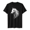 Vibrant Black T-Shirt With Detailed White Horse Head