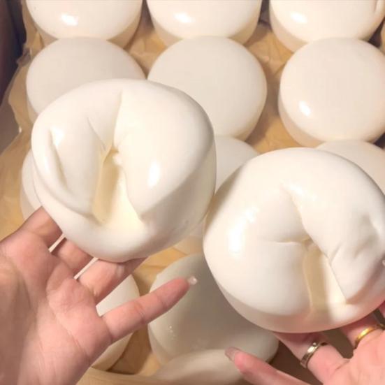 Soft Milk Yogurt Cake Squeeze Toy Slow Rising Stress Reliever Realistic Moist Soft Texture Decompression Gadget for Kids Adults
