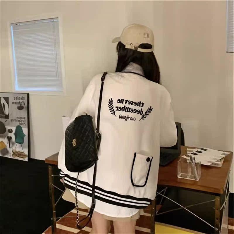 Street Style Girl Academy Baseball Jacket: 2025 Trendy Casual Loose Hoodie for Spring/Autumn
