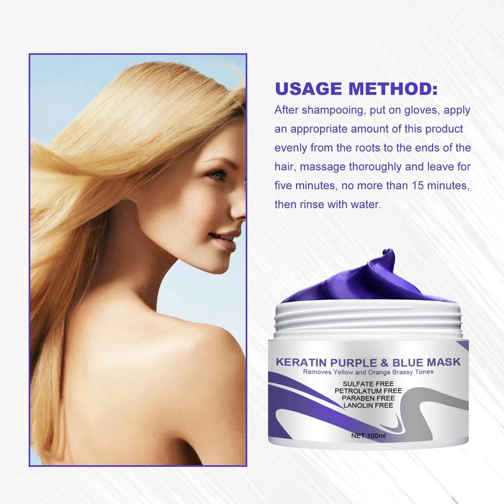 Paarse haarverzorgingsfilm, hydraterende film voor het haar, geschikt voor het permanenten van een gespleten haarpunt, droog en geïrriteerd haar. Zachte haarverzorgingsfilm.