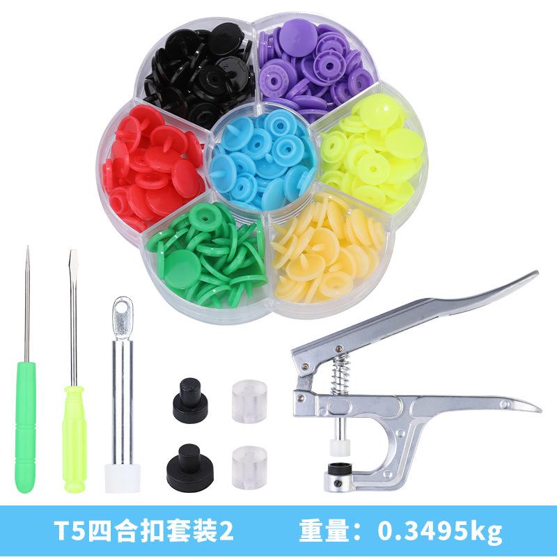 Snaps and Snap Pliers Set,T5 Plastic Buttons Snaps Hand Tool Snaps Fastener Perfect for Clothes Sewing, Bibs,Rain Coat Crafting