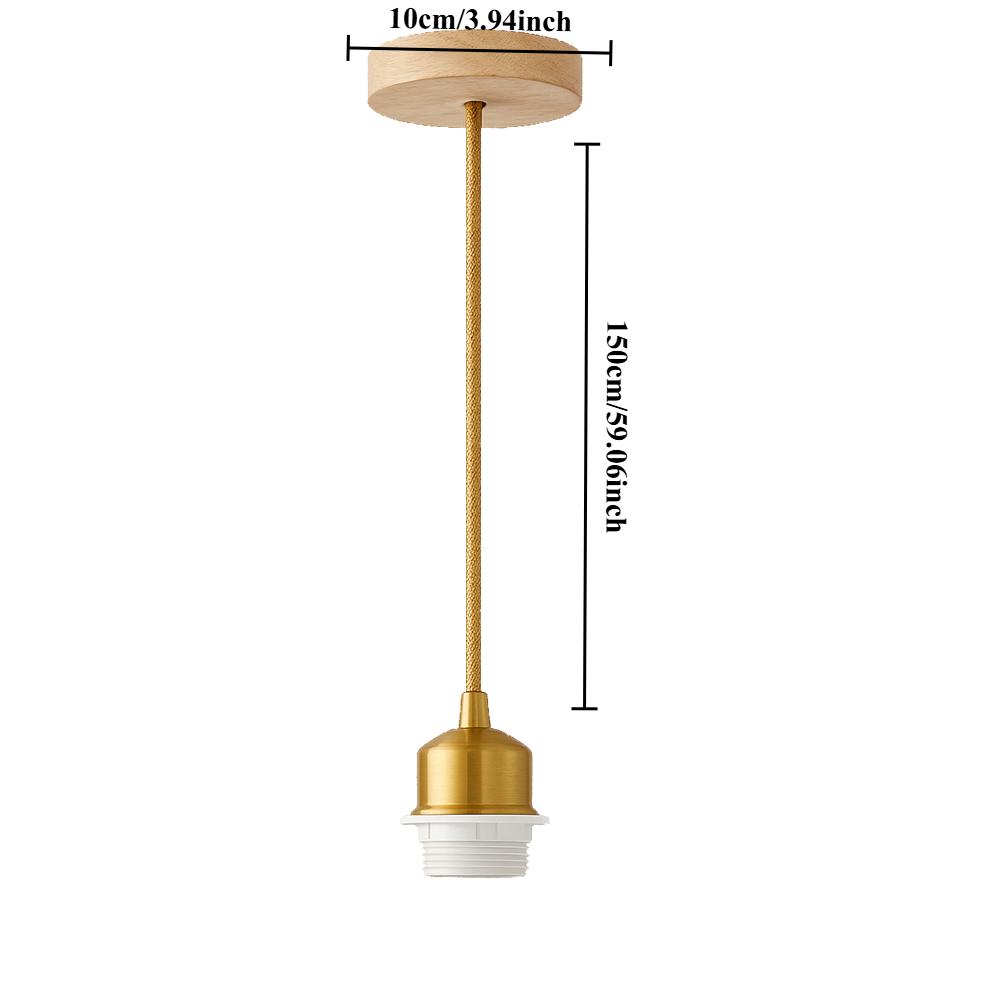 1/5PCS 1.5M Metal E27 Pendant Light Fitting Modern Industrial Lamp Holder with Lock Ring Black White Gold Braided Flexible Cable