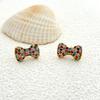 Bow Shape Stud Earrings Fashion Temperament Diamond Earrings High Sense Versatile