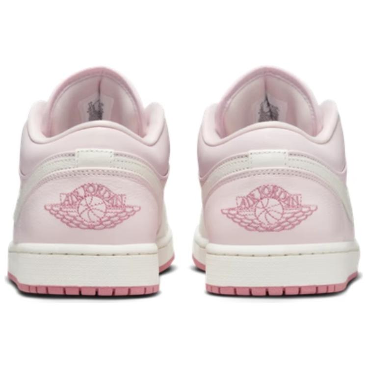New Jordan Air Jordan 1 Slip Resistant Abrasion Resistant Low top Vintage Basketball Shoes Unisex White Pink IH0823-611