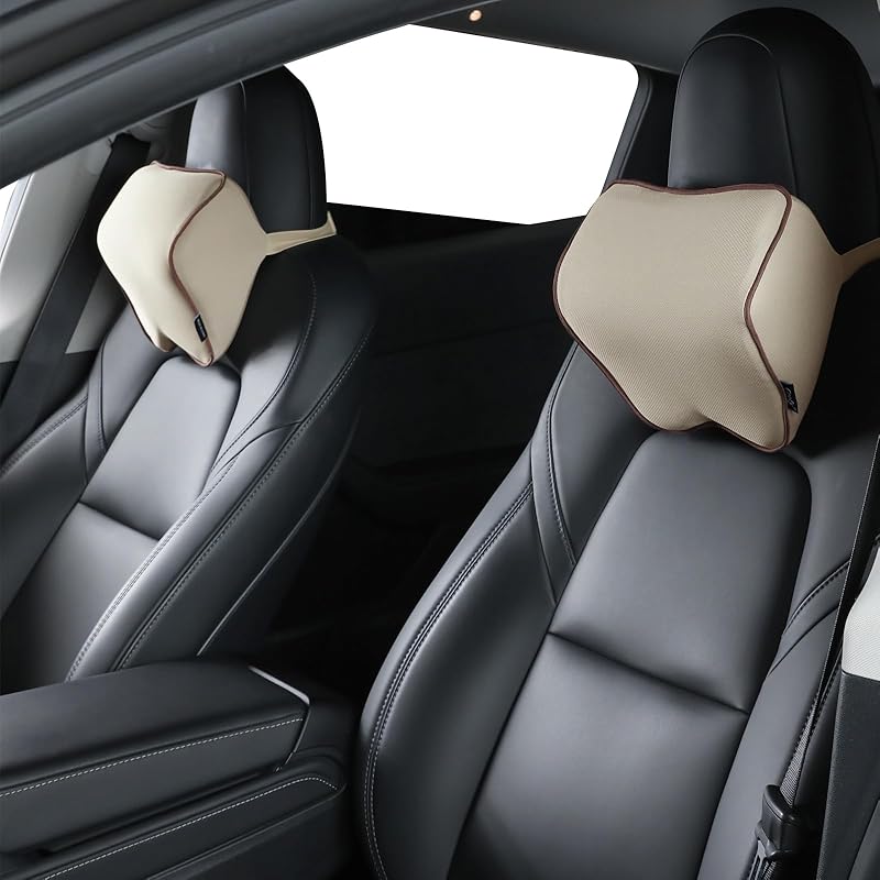 Crofy 2 Pack Car Neck Pillow, Softness Car Headrest Pillow For Driving With Adjustable Strap, 100% Memory Foam And Breathable Removable Cover,