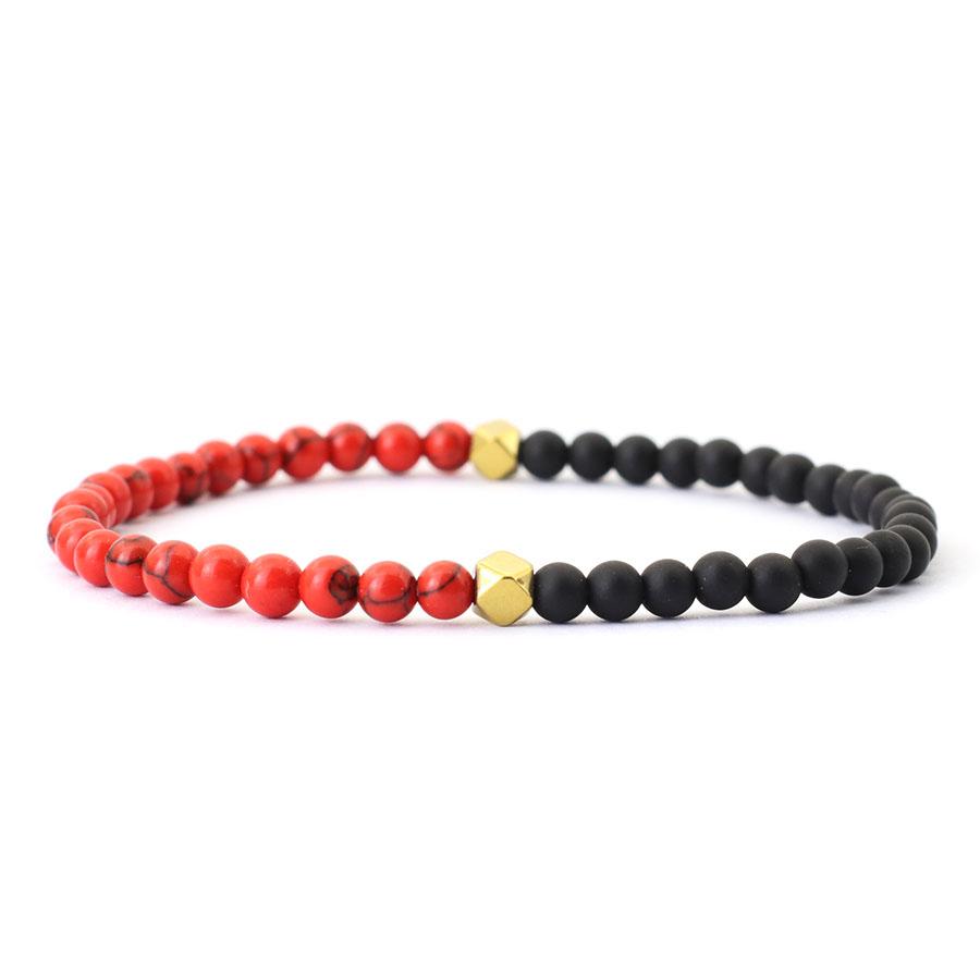 Noter New 4mm Bracelet Beads Men Classic Bicolor YingYang Stone Braclet Meditation Jewelry Pulsera Hombre Tiger Eyes Braslet