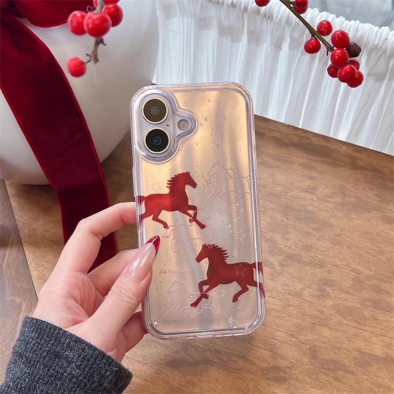 

Premium Red Fierce Horse Chain Phone Case for iPhone 17/16 Pro Max/15/14 iPhone 16