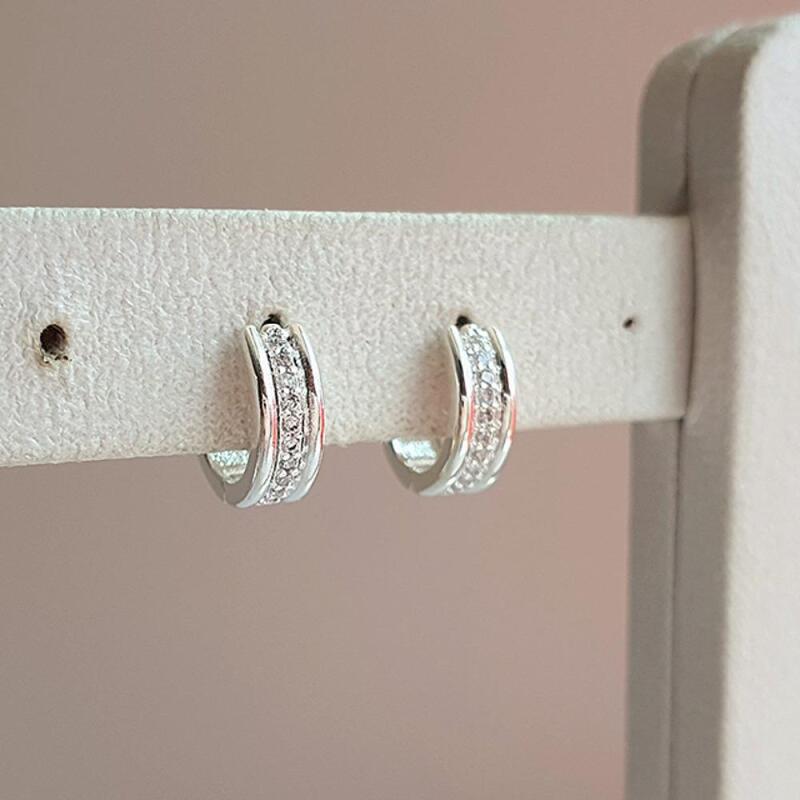 

Women s Simple Luxury Silver Pink Gold Ring Earrings A30393_Silver