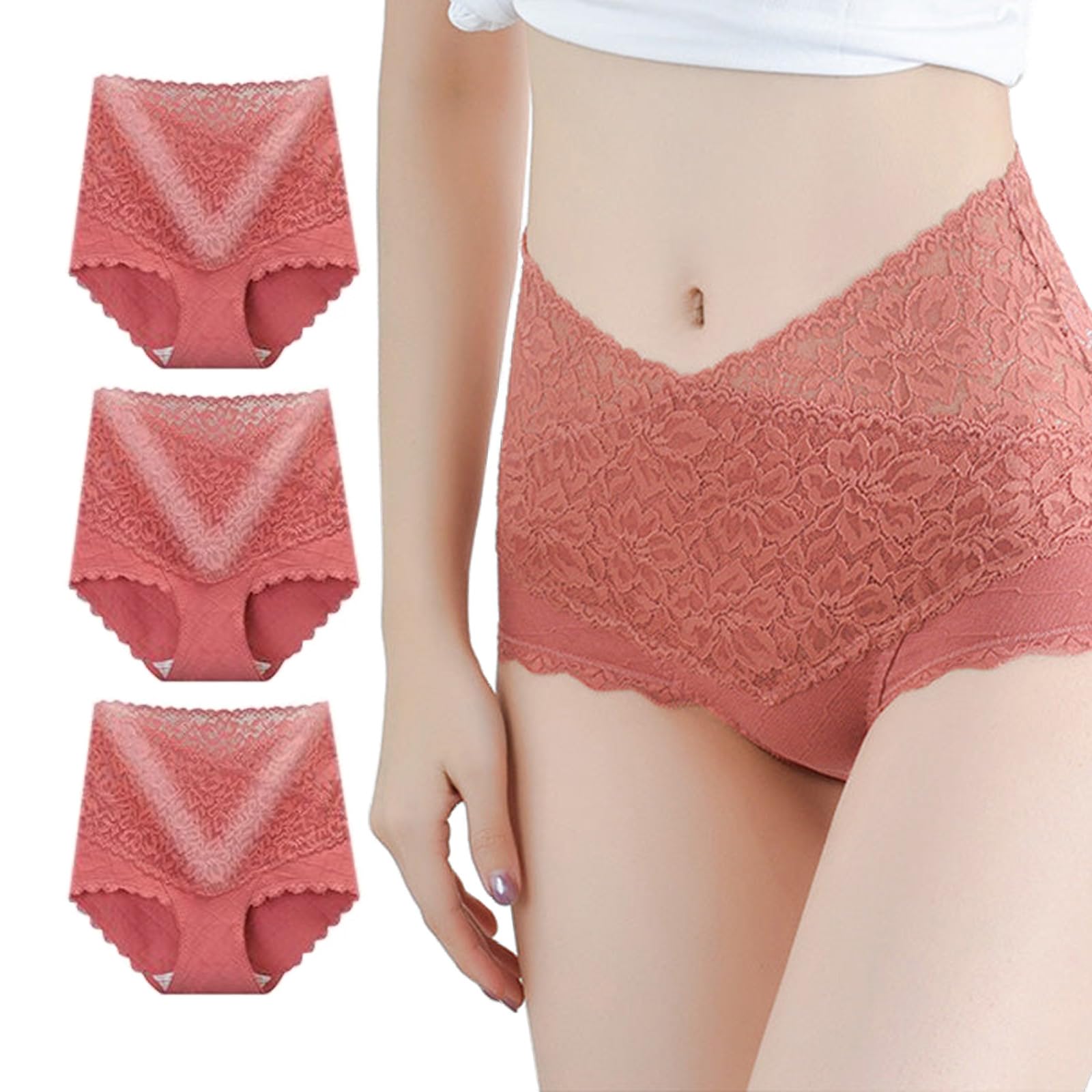 

Veimia Кружево Сексуальные Бесшовные Кружевные Дышащие и Живот 3 Размер M Трусики с высокой талией, Трусики, Глубокой посадки, Эластичные, Подтягивающие ягодицы, Контроль, Не парящие,