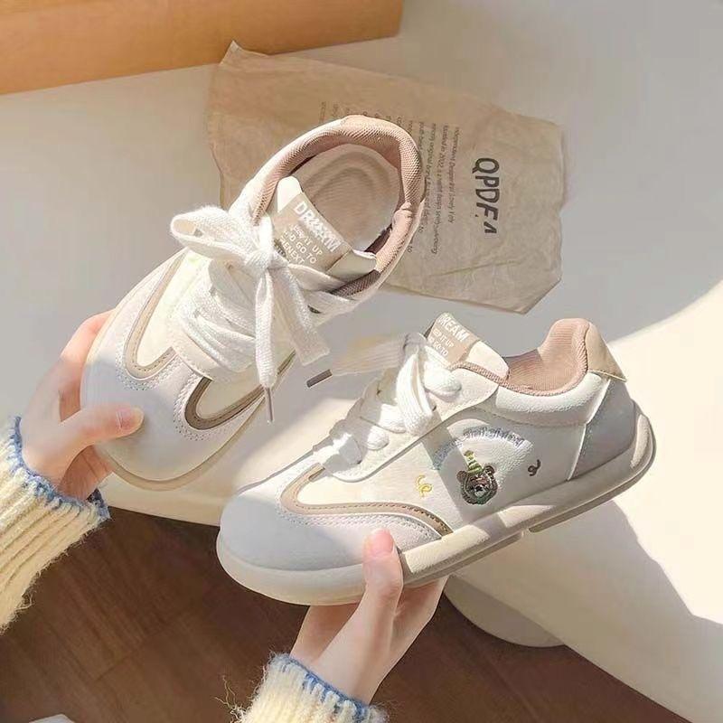 2025 spring new versatile chic board shoes shoes dopamine puffs girls platform white shoes German training shoes