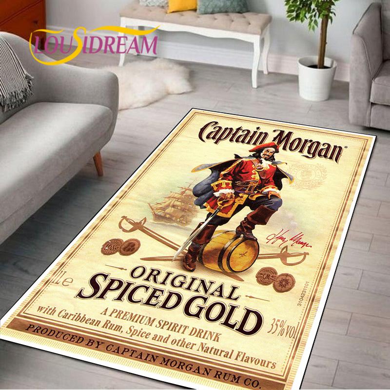 

Captain Morgan Pattern Rug for Bedroom Living Room Carpet for Kitchen Floor Mats Home Decor Kids Non-Slip Floor Pad Rug Alfombra 40x60cm