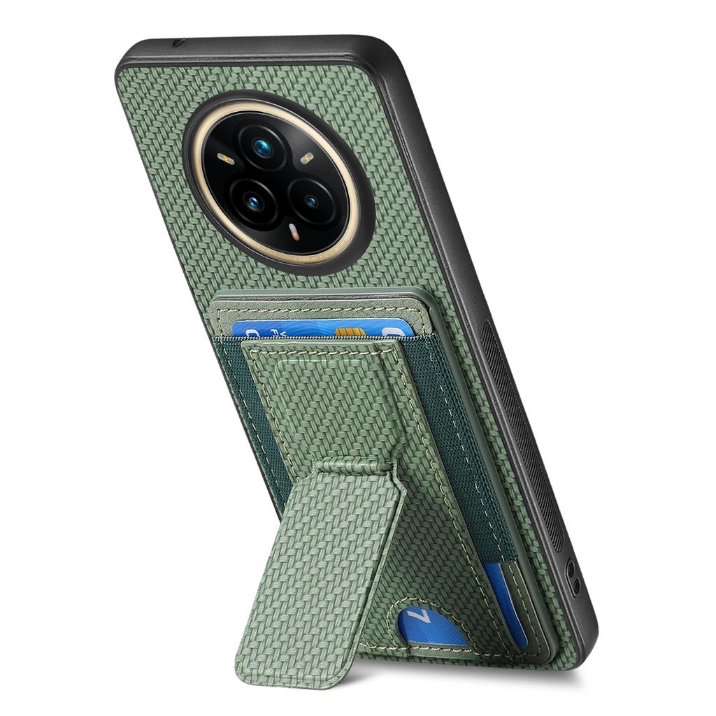 For Realme 14 Pro 5G Case with Card Holder Kickstand Fiber Pattern Leather Back Cover