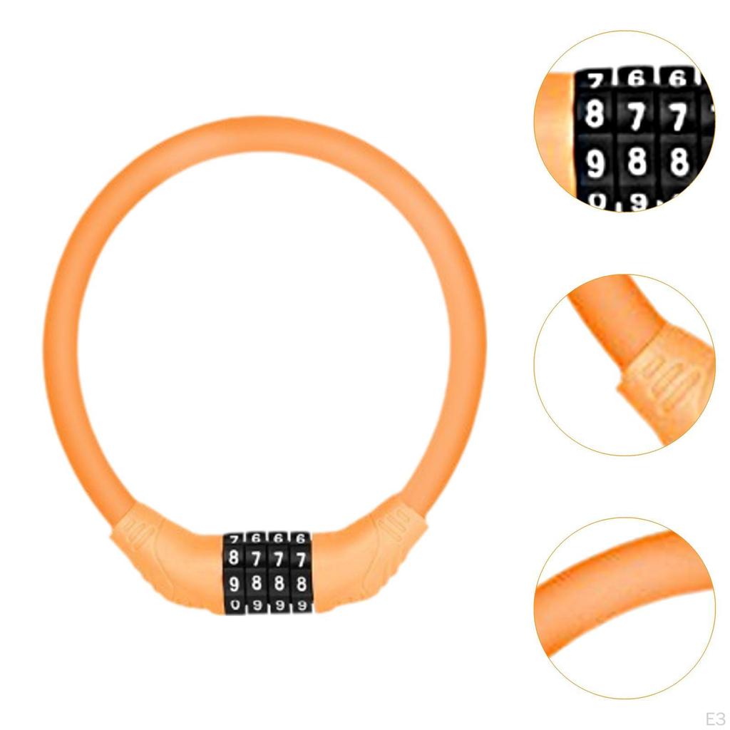 Bicycle Cable Lock Anti-theft 4 Digit Password Cycling Accessories Combination