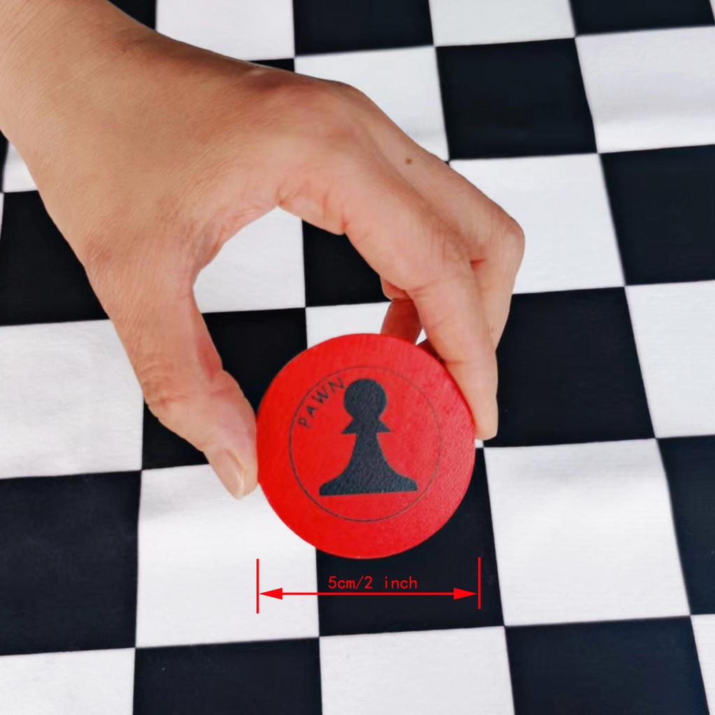 Giant 51Cm X 51Cm/20" X 20" Flat Chess Solid Wood Large Set, Chess Pieces Solid Wood,Rollable Faux Leather Chess Board, Storage