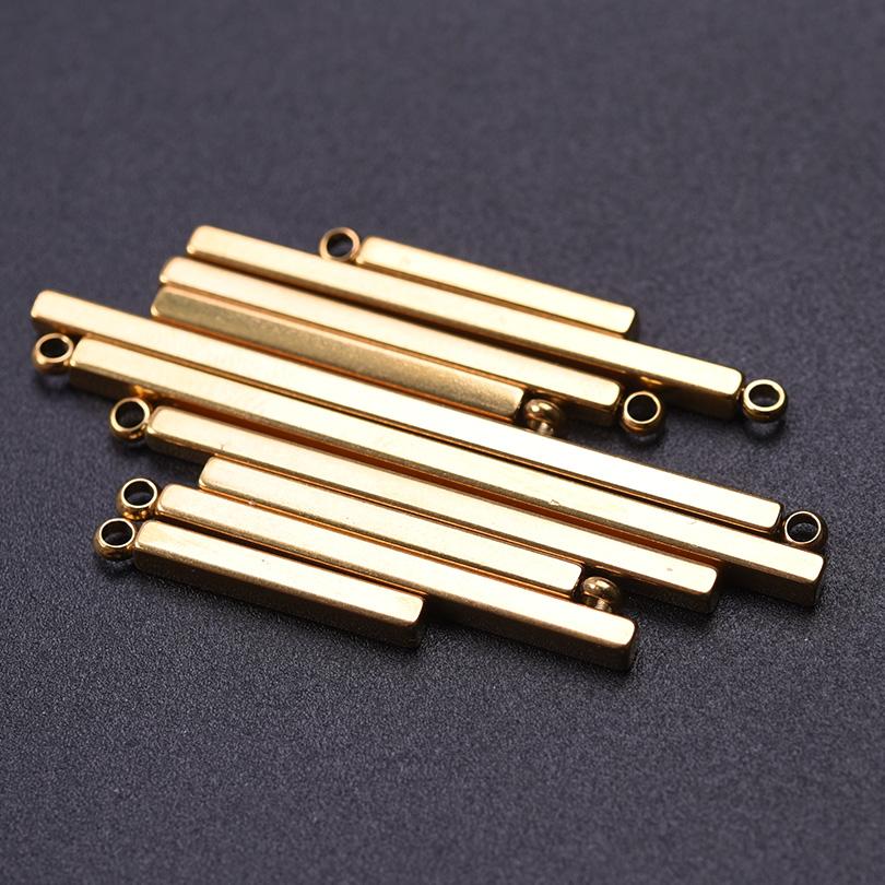 10 sztuk 1722273242 mm Stal nierdzewna Trójwymiarowe prostokątne zawieszki do tworzenia biżuterii Proste zawieszki w kształcie rurki