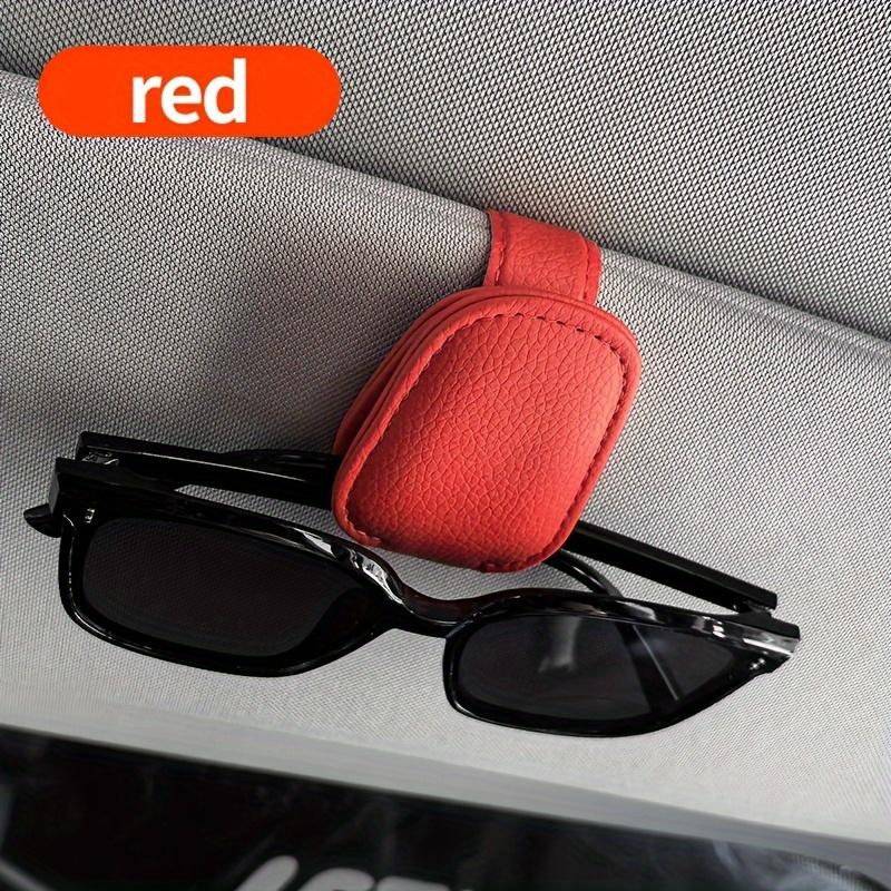1pc Universal Car Sun Visor Glasses Clip | PU Material, Auto Eyeglasses Holder, Vehicle Interior Accessories, Eyewear Storage Bracket