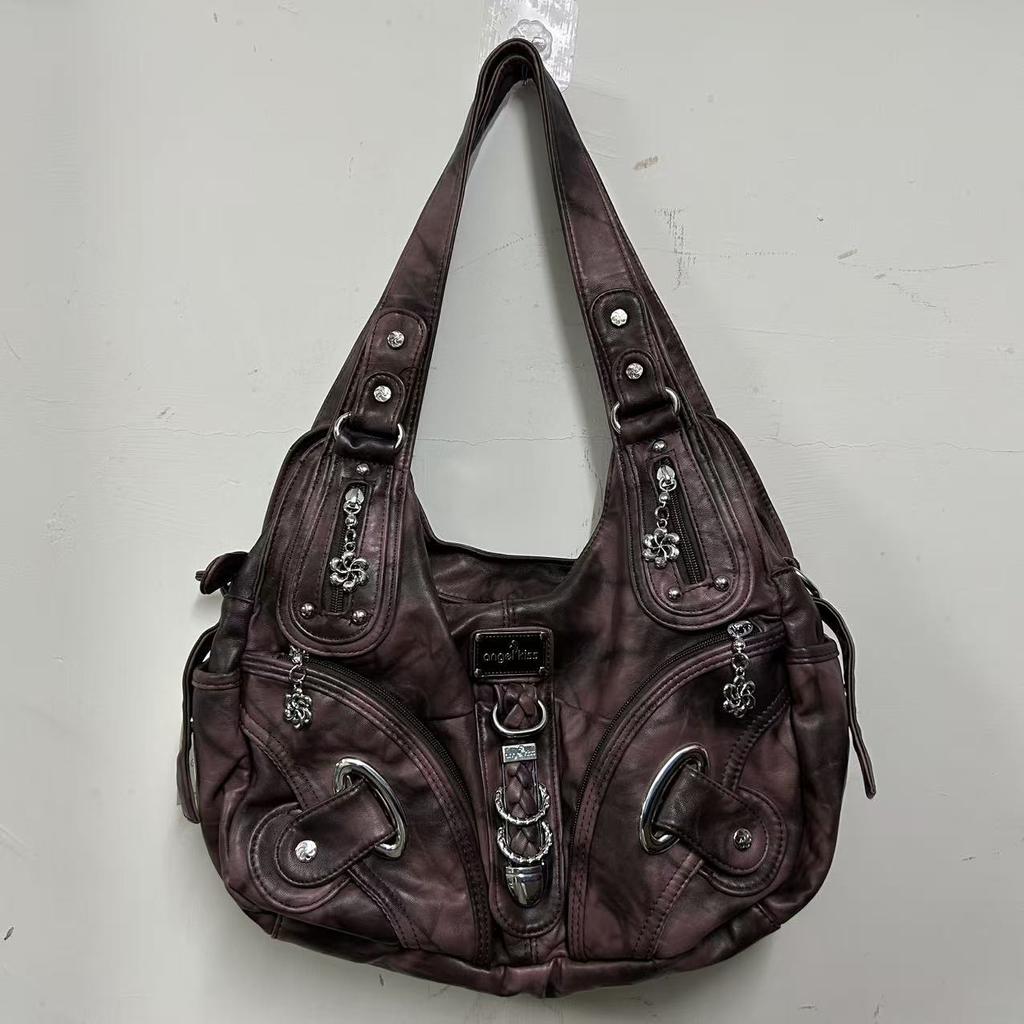 Borsa a Spalla da Donna Grande Capacità con Tasche Multiple e Manico Superiore a Forma di Raviolo di Caffè Tote Satchel