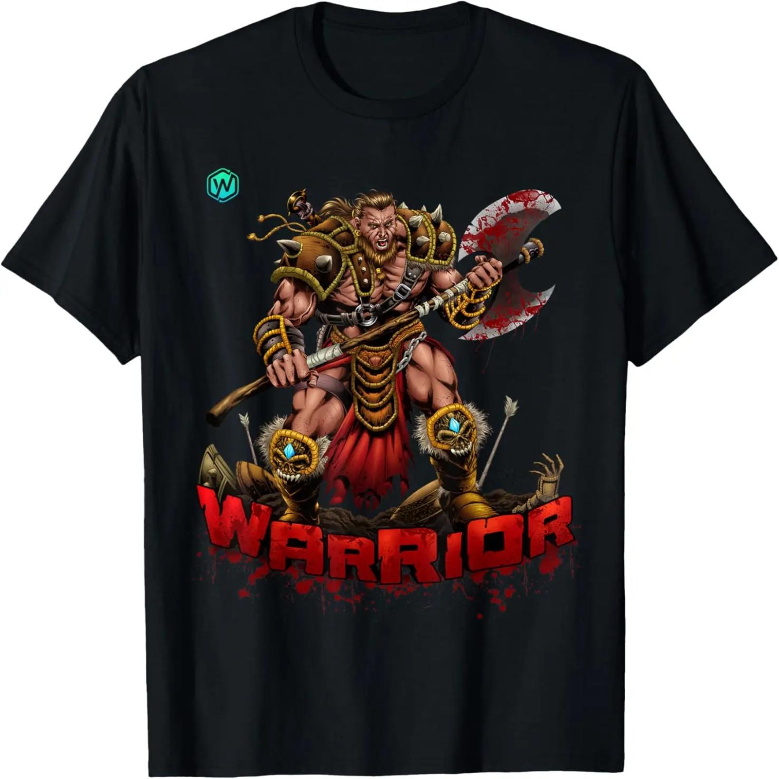 

Vintage Horror Funny Double Axe Holding Muscular Warrior T-Shirt XXXXXL чёрный