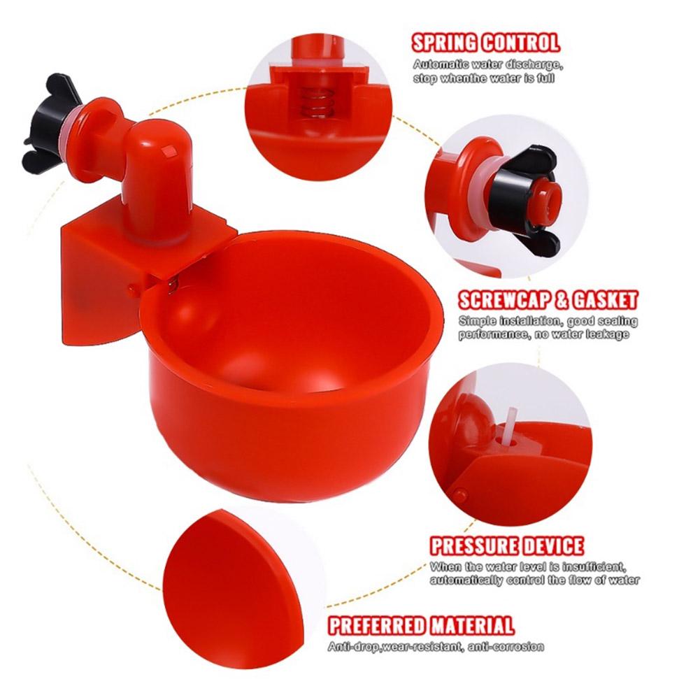 10 Bucăți Pahar Băut Pui Rață Adăpător Automat Hrănitor Pui Plastic Fermă Avicolă Pahar Băut Apă Instalare Ușoară