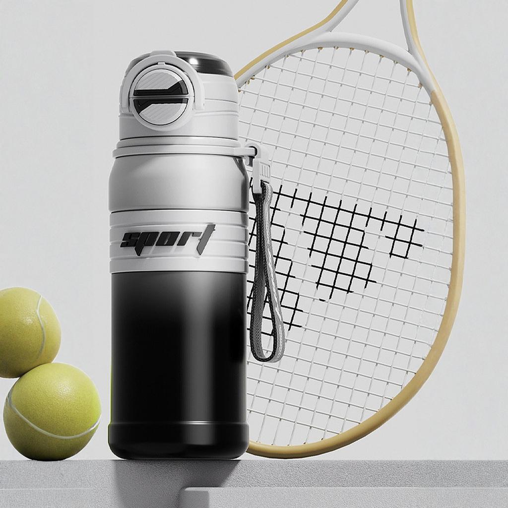 Water Bottle with Spout - 24 Ounce, Sandstone - Vacuum Insulated Water Bottle with Lid