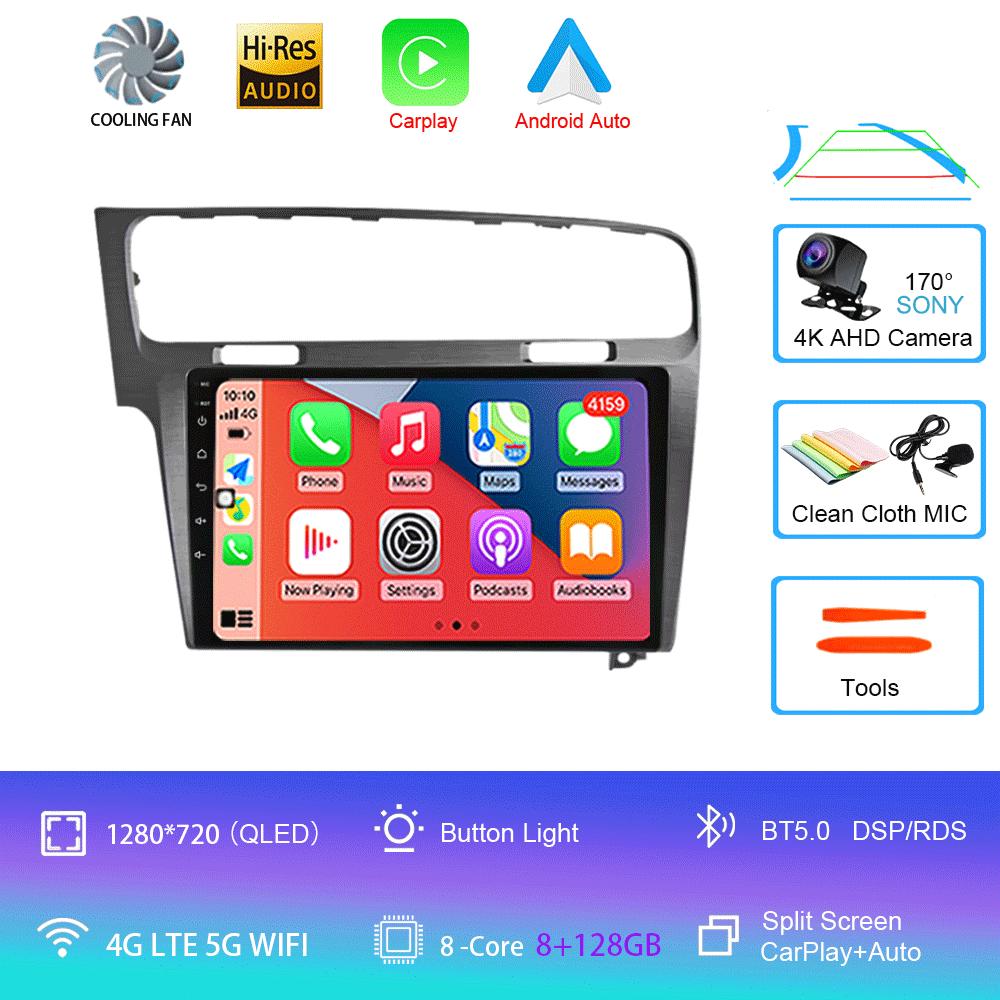 Android 14 For Volkswagen Golf 7 2013-2020 MK7 Car Radio Multimedia Video Player Navigation GPS 5G WIFI Carplay Auto 360 Camera