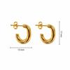 Elegant Stainless Steel Gold Oval U-Shaped Earrings