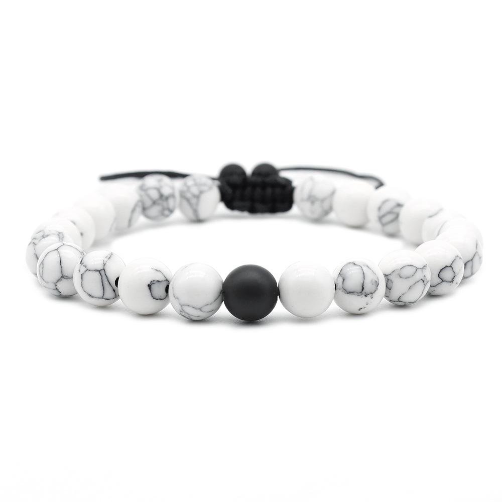 8mm Tiger Eye White Pine Adjustable Bracelet