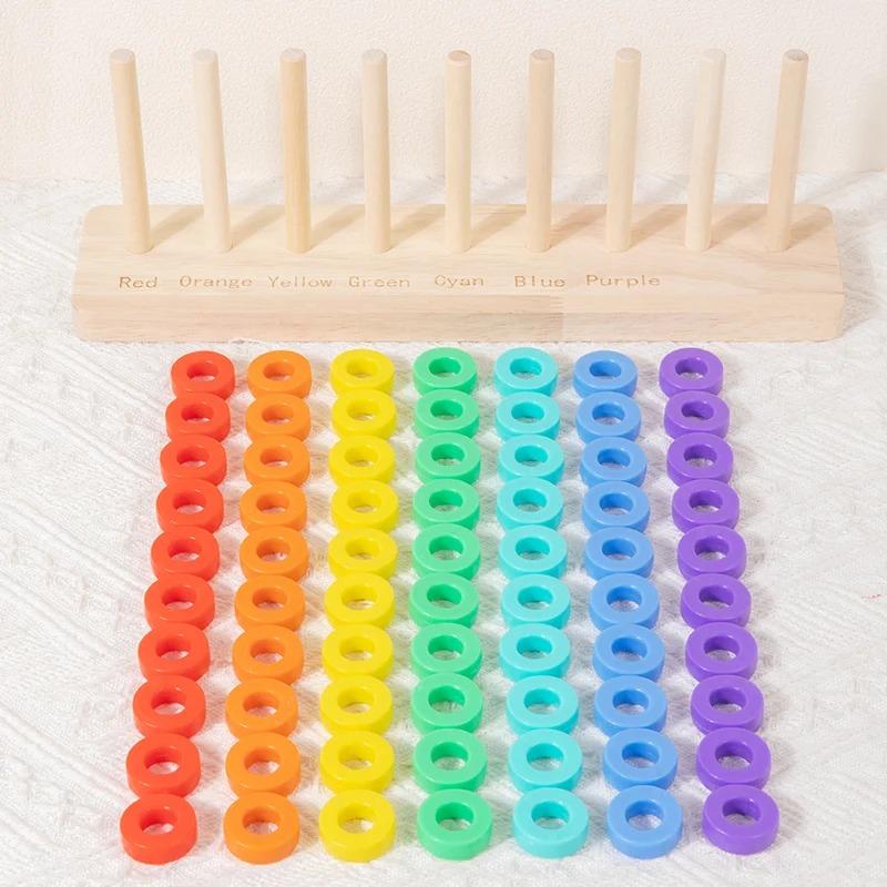 Wooden Montessori Colors Cognitive Matching Game Early Learning Educational Toys For Children Kids Logical Thinking Training