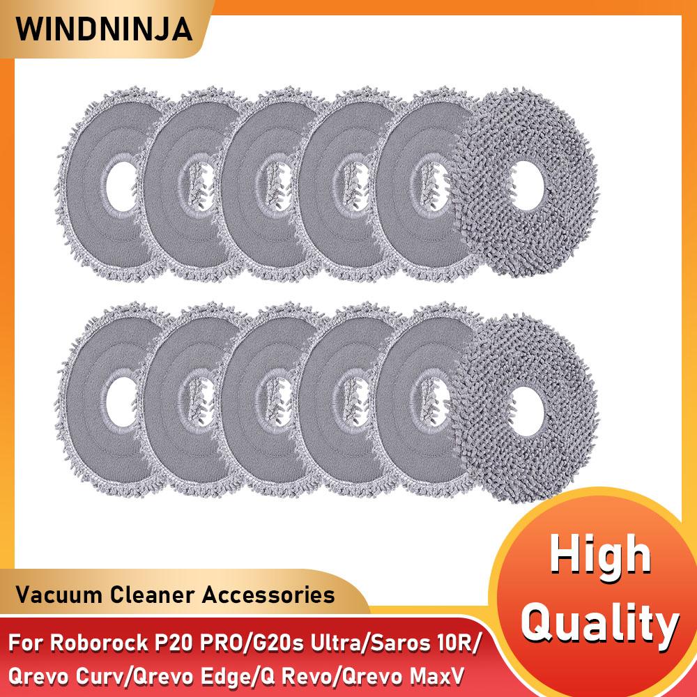 Mop Cloth Pad For Roborock G20s Ultra/Qrevo Curv/Edge/Edge 5V1/Qrevo 5AE/Q Revo/Qrevo MaxV/S/Pro/S5V/Edge S5A/QV 35A/QV 35S/Saros 10 /10R Robot Vacuum