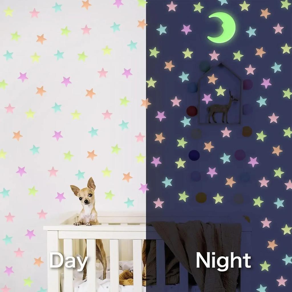 Adesivi Stella Luminescenti 3D Stelle Che Brillano al Buio Camere di Bambini Camere da Letto Soffitti Decorazioni per la Casa Adesivi Fluorescenti