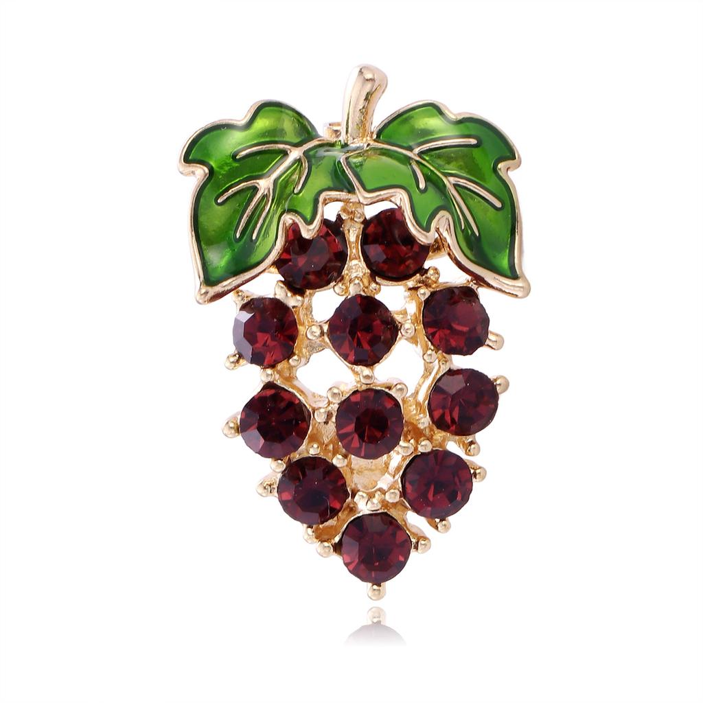 Sweet Shiny Crystal Grape Brooches For Women Unisex Elegant Clothing Accessories Versatile Party Jewelry Friend Gifts