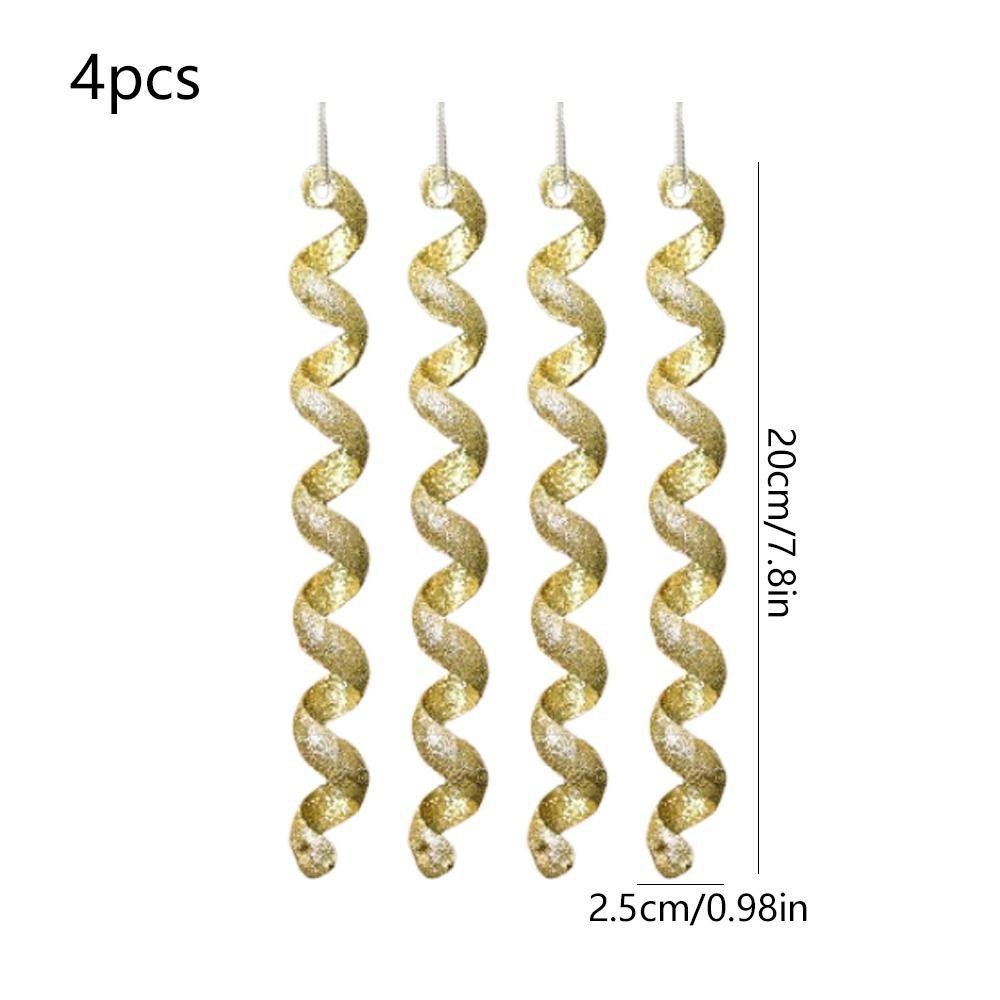 4 stk Plast Jule Snøkrystaller Istapp Anheng Tvunnet Utsøkt Falsk Istapp Ornament DIY Simulering Isstripe Anheng