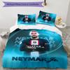 Messi Neymar Qatar Goat Personalized Name Bedding Set,Comfort Bed Linen for Boys Room Decoration,Perfect Gift for Match Fans,Wrinkle Resistant Duvet C