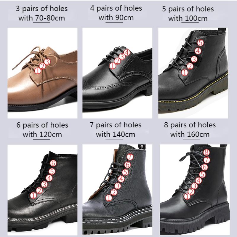 Cotton Waxed Shoelaces Round Oxford Shoe Laces Boots Laces Waterproof Leather Shoelace Length 60/80/100/120/140/180 CM 1Pair
