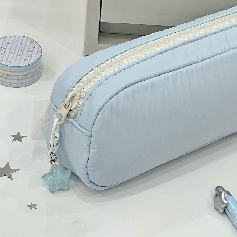 Soft Touch Pencil Case Portable Pen Pouch Simple Stationery Organizer  Back To School