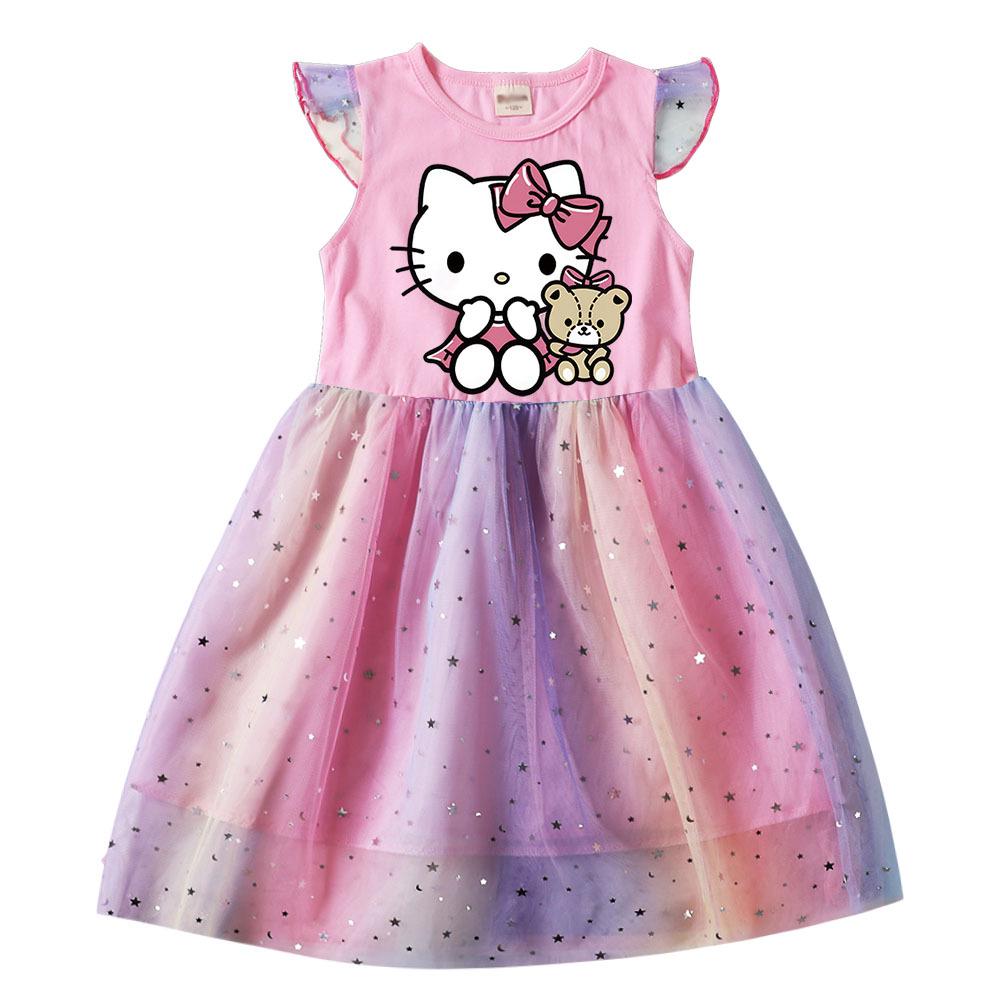 Hello KT Girls Cartoon Print Clothing 9114 120 cm розовый