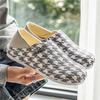 Men'S Houndstooth Slip-On Loafers Breathable Casual Shoes Two-Wear Lightweight Lazy Sneakers Non-Slip Walking Shoes