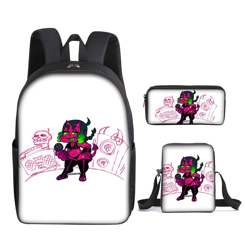 Classic Funny Friday Night Funkin 3D Print 3pcs/Set Pupil School Bags Laptop Daypack Backpack Inclined Shoulder Bag Pencil Case