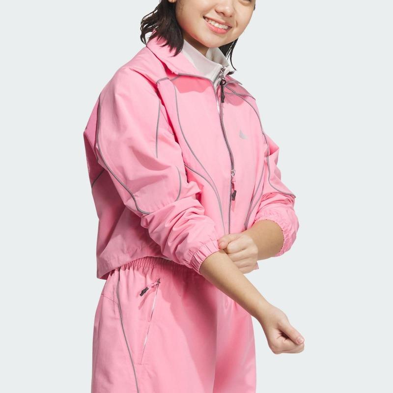 adidas Women's Woven Cropped Track Jacket Pink JJ3780