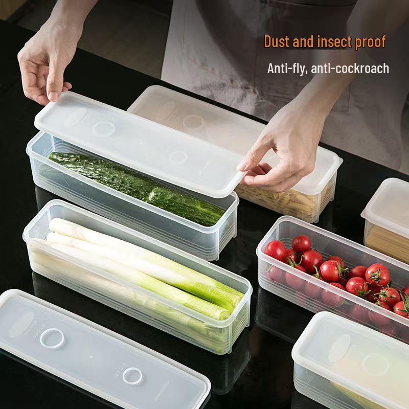 Rectangular Food-Grade Noodle Storage Box with Lid, Sealed Fresh-Keeping for Multi-Grain and Refrigerator Use